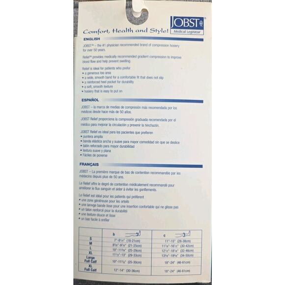 JOBST Relief 20-30mmHg*, Firm Compression Knee High Socks Sz. Large, Beige, New - Picture 2 of 10
